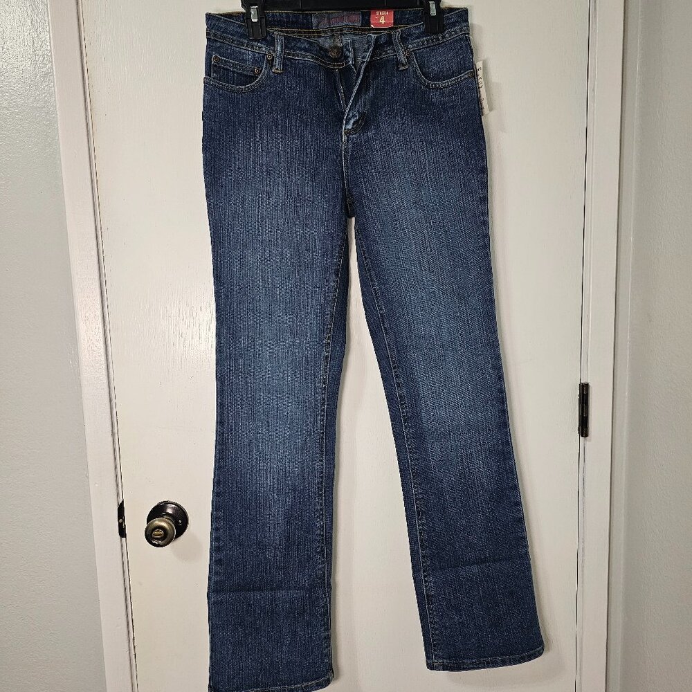 NEW Faded Glory Women's Missy Bootcut Jeans Dark Wash Stretch - Size 4 Size 28 - Picture 4 of 11